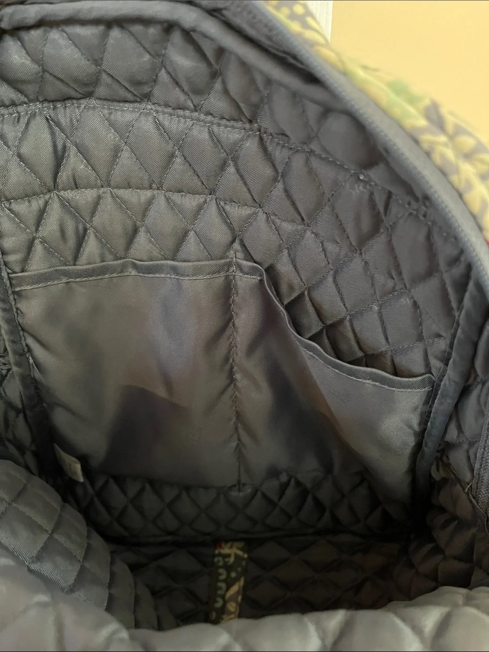 Vera Bradley Quilted Floral Backpack in Navy, Red & Sage